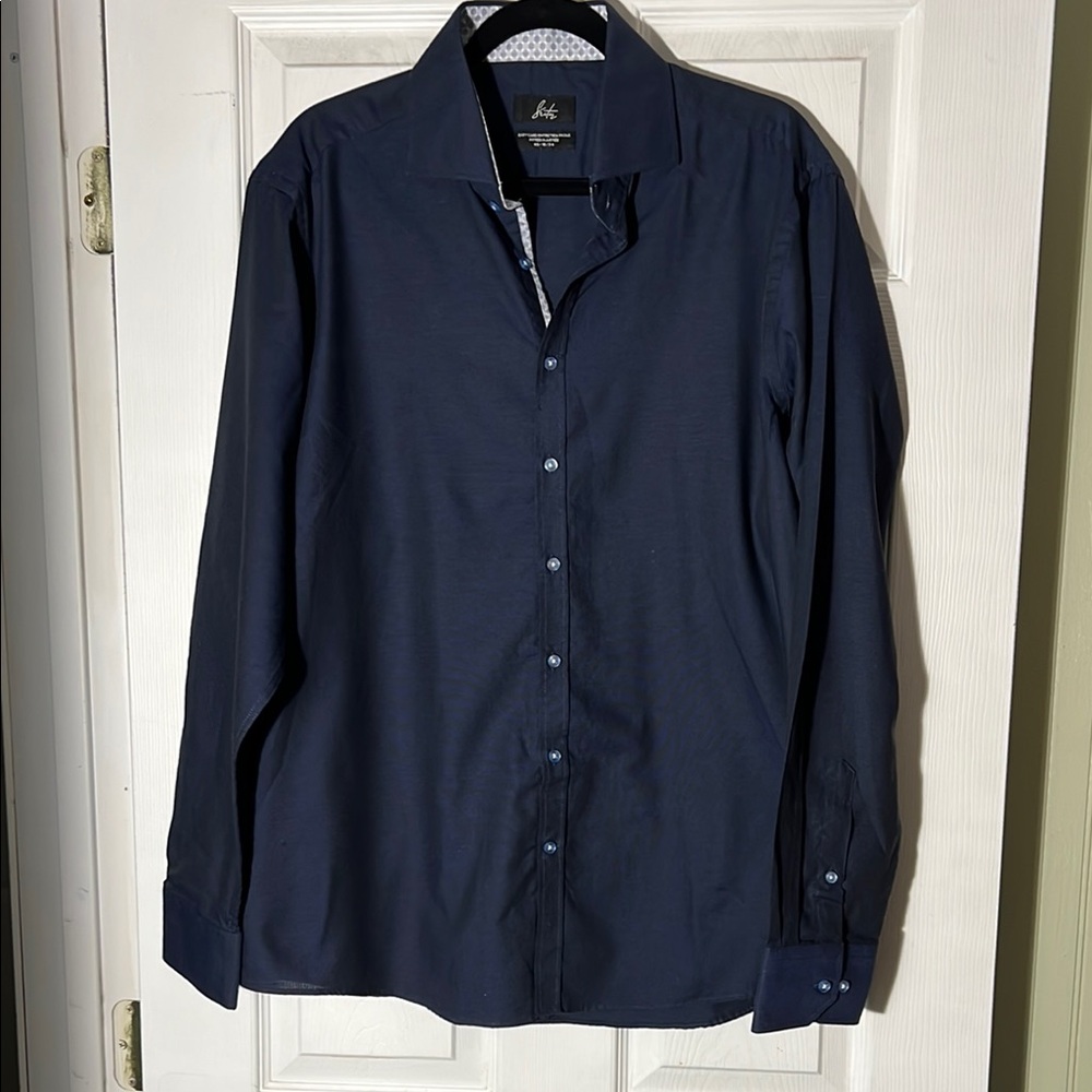 Suitor UK Blue Dress Shirt Classic Collar Long Sleeves